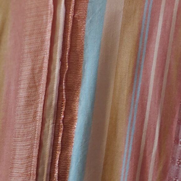 Women's Plus Size 2X Striped Button down Blouse Shirt Pastel colors 3/4 Sleeves - Picture 4 of 13